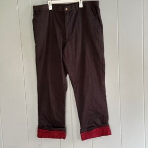 Vintage Habands Ice House Black Flannel Lined Pants Stretch 36 Workwear Utility